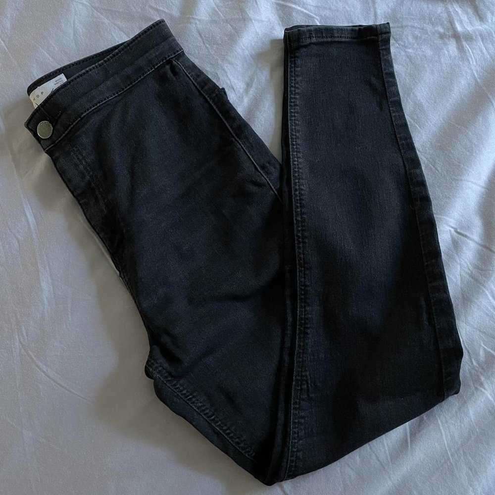 Women's Topshop Joni Petite Black Jeans, W28/L28 - Picture 4 of 4